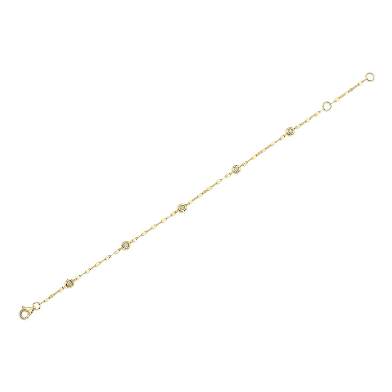 Diamond Bezel Bracelet in 14k Yellow Gold image number null